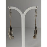 Silver steed tulip premium sterling silver tulip dangling earrings with polished leaf shape and dangling beads