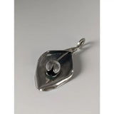 Silver steed tulip pendant featuring a textured hand-forged finish and small loop for easy attachment
