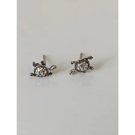 Silver Steed Turtle Stud Earrings Earrings
