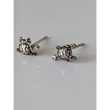 Silver Steed Turtle Stud Earrings Earrings