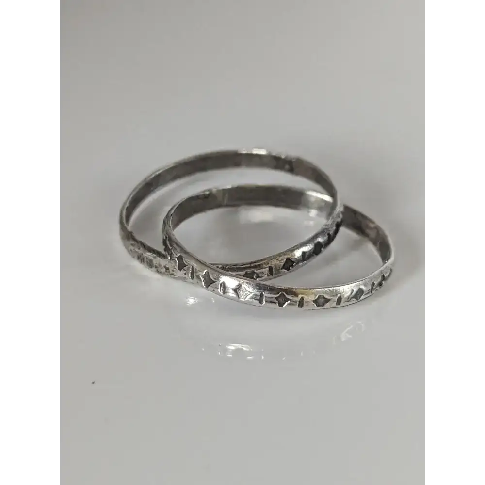 Silver Steed Two Interlinking Bands G Rings