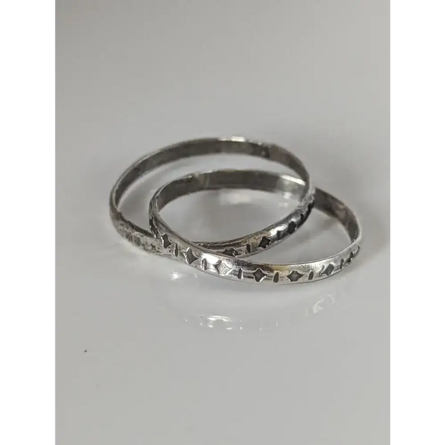 Silver Steed Two Interlinking Bands G Rings