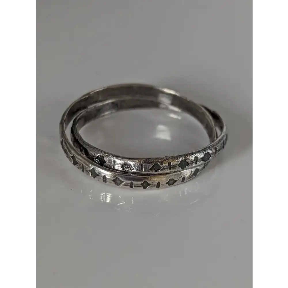 Silver Steed Two Interlinking Bands G Rings