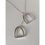 Silver Steed Two Stirrups Necklace Silver version 16" Thread Through Necklaces