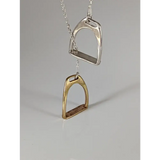 Silver Steed Two Stirrups Necklace Silver version 16" Thread Through Necklaces