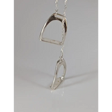 Silver Steed Two Stirrups Necklace Silver version 16" Thread Through Necklaces