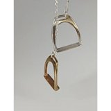 Silver Steed Two Stirrups Necklace Silver version 16" Thread Through Necklaces