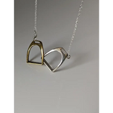 Silver Steed Two Stirrups Necklace Silver version 16" Thread Through Necklaces