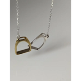 Silver Steed Two Stirrups Necklace Silver version 16" Thread Through Necklaces