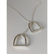Silver Steed Two Stirrups Necklace Silver version 16" Thread Through Necklaces
