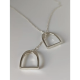 Silver Steed Two Stirrups Necklace Silver version 16" Thread Through Necklaces