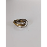 Silver Steed Two Tone Three Interlinking Bands F Rings