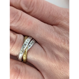 Silver Steed Two Tone Three Interlinking Bands F Rings