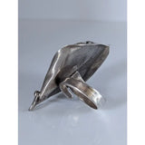 Silver steed unique silver peacock ring with extravagant leaf rings design and hammered steed leaf ring band
