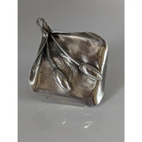 Silver steed unique silver-toned hand-forged pendant with textured square base and elongated spoon-like details
