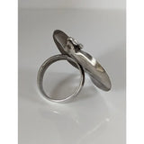 Silver steed unique silver steed unique extravagant leaf ring with textured hammered disc and small animal figurine detail