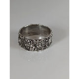 Silver steed unique textured silver ring with a bumpy organic surface crafted as a unique structure ring