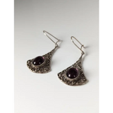 Silver Steed Vintage Filigree Purple Dropped Earrings Earrings