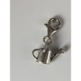 Silver steed watering can charm in sterling silver with clasp attachment perfect for equestrian jewelry fans