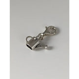 Silver steed watering can sterling silver charm with clasp attachment for equestrian jewelry collection