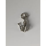 Silver steed watering can charm in silver-toned metal with clasp attachment perfect for sterling silver equestrian jewelry