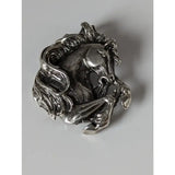 Silver steed wild horse silver charm with detailed silver horse head ring featuring flowing mane and intricate face details