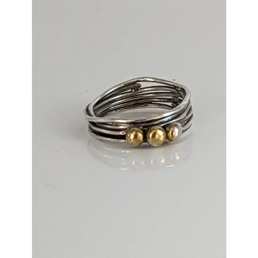 Silver Steed Silver Wired Band with Brass Balls G Rings