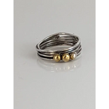 Silver Steed Silver Wired Band with Brass Balls G Rings