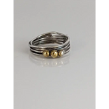 Silver Steed Silver Wired Band with Brass Balls G Rings