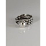 Silver Steed Silver Wired band with large Silver Ball G Rings