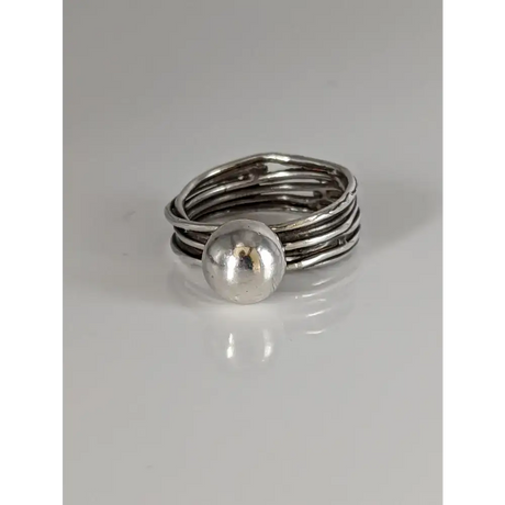 Silver Steed Silver Wired band with large Silver Ball G Rings