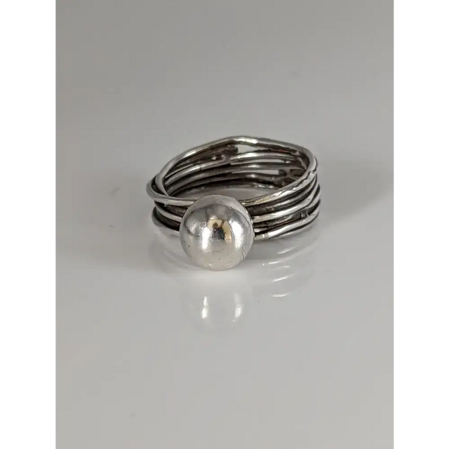 Silver Steed Silver Wired band with large Silver Ball G Rings