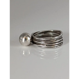 Silver Steed Silver Wired band with large Silver Ball G Rings