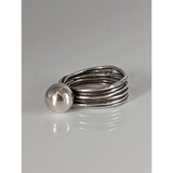 Silver Steed Silver Wired band with large Silver Ball G Rings