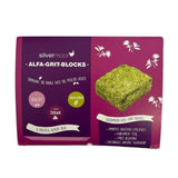 A square greenish-yellow alfalfa block from silvermoor magical minty for poultry forage treat