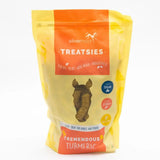 Yellow and orange pouch of silvermoor treatsies turmeric horse treats perfect titbit low sugar high starch snack