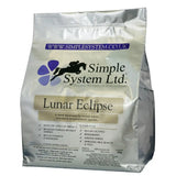 A silver glossy plastic bag of simple system ltd lunar eclipse horse feed for equestrian horses