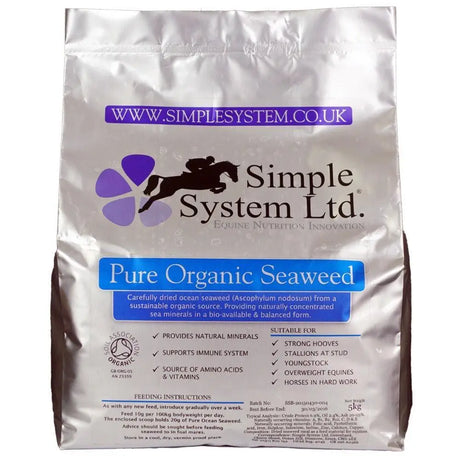 Silver and purple packaged simple system horse feeds pure ocean seaweed bag for healthy horse nutrition