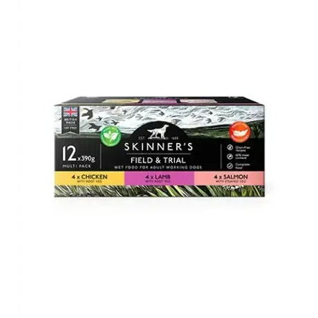 Skinners Field & Trial Adult Wet Dog Food Variety 390g x 12 Pack Dog Food