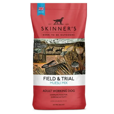 Red Skinners field & trial muesli mix bag for adult working dogs designed for field & trial use