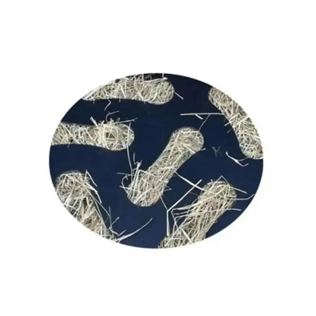 Dark blue oval spare grazing grid with textured beige straw pattern for slo-grazer slotted spare grazing use