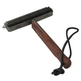 Wooden-handled horse rake with durable scandinavian steel blade and black cord loop for hanging by smart coats