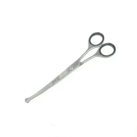 Silver smart grooming 6 inch curved safety scissors with black rimmed handles perfect for fiddly bits trimming
