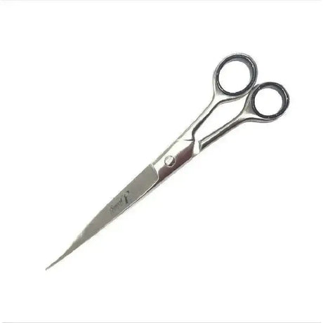 Silver-toned smart grooming 7.5 inch pointed scissors with sleek metallic finish and ergonomic handles for grooming