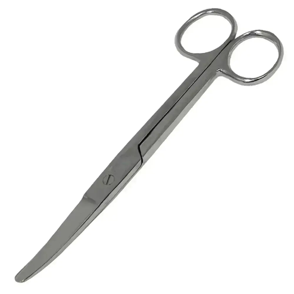 Stainless steel smart grooming scissors curved fetlock 6 inch with rounded handles and a pointed curved tip