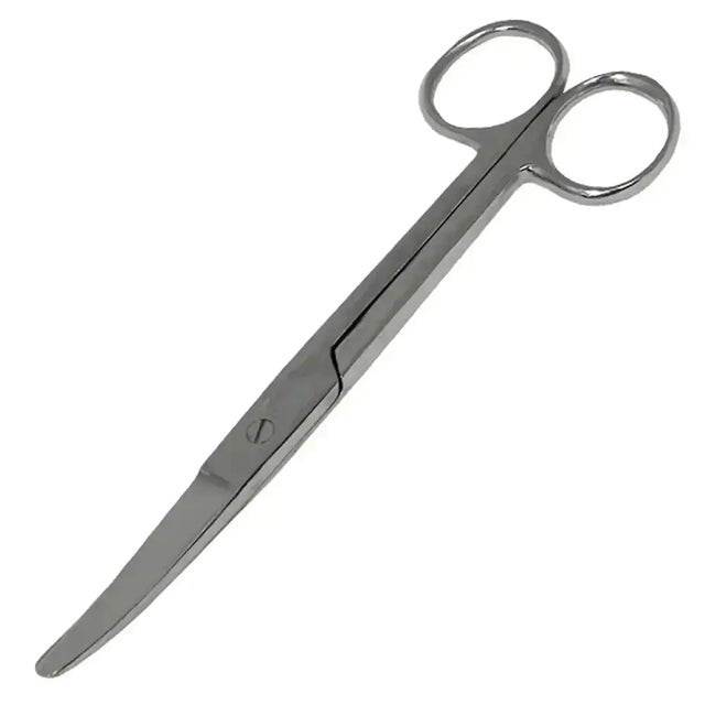 Stainless steel smart grooming scissors curved fetlock 6 inch with rounded handles and a pointed curved tip
