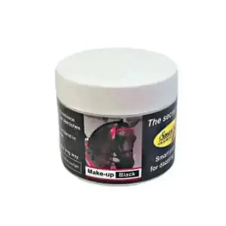 Black smart grooming show make up in white jar with black label for grooming defining colour to conceal blemishes