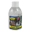 Clear plastic bottle of smart grooming super shine 250ml lotion with white cap and horse label for super shine lotion use