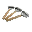 Three smart manes mane thinning wooden handled metal combs with serrated teeth for grooming and thinning mane hair
