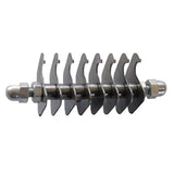 Silver metallic smart tails spare pipe brush with curved bristle blades and threaded end caps replacement blades measure